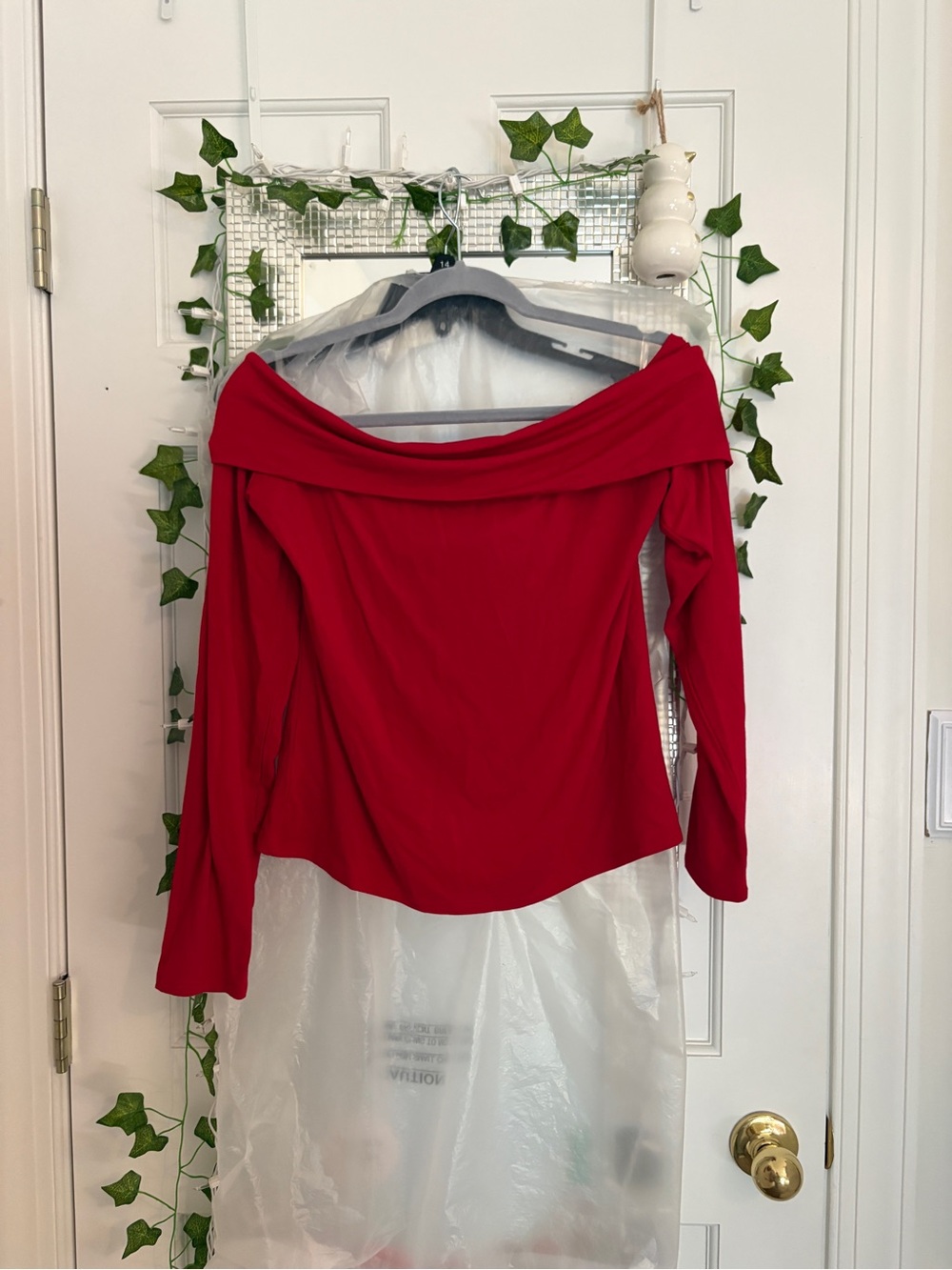 LOFT Bright Red Boatneck Top